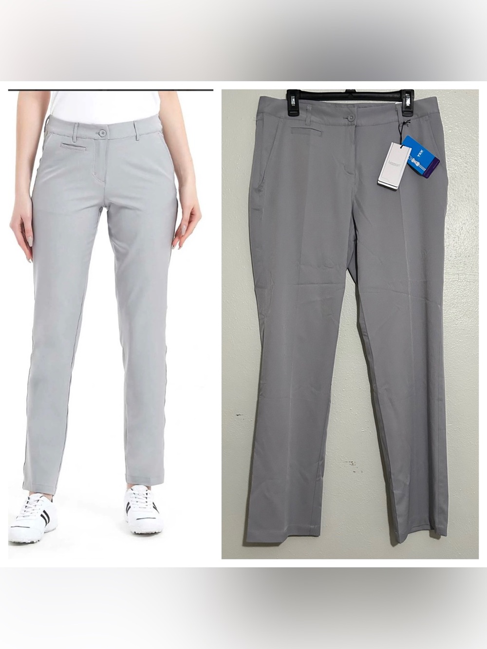 LeSmart Women's Tailored Stretch Golf Pants Gray Performance Size 10 NWT NEW